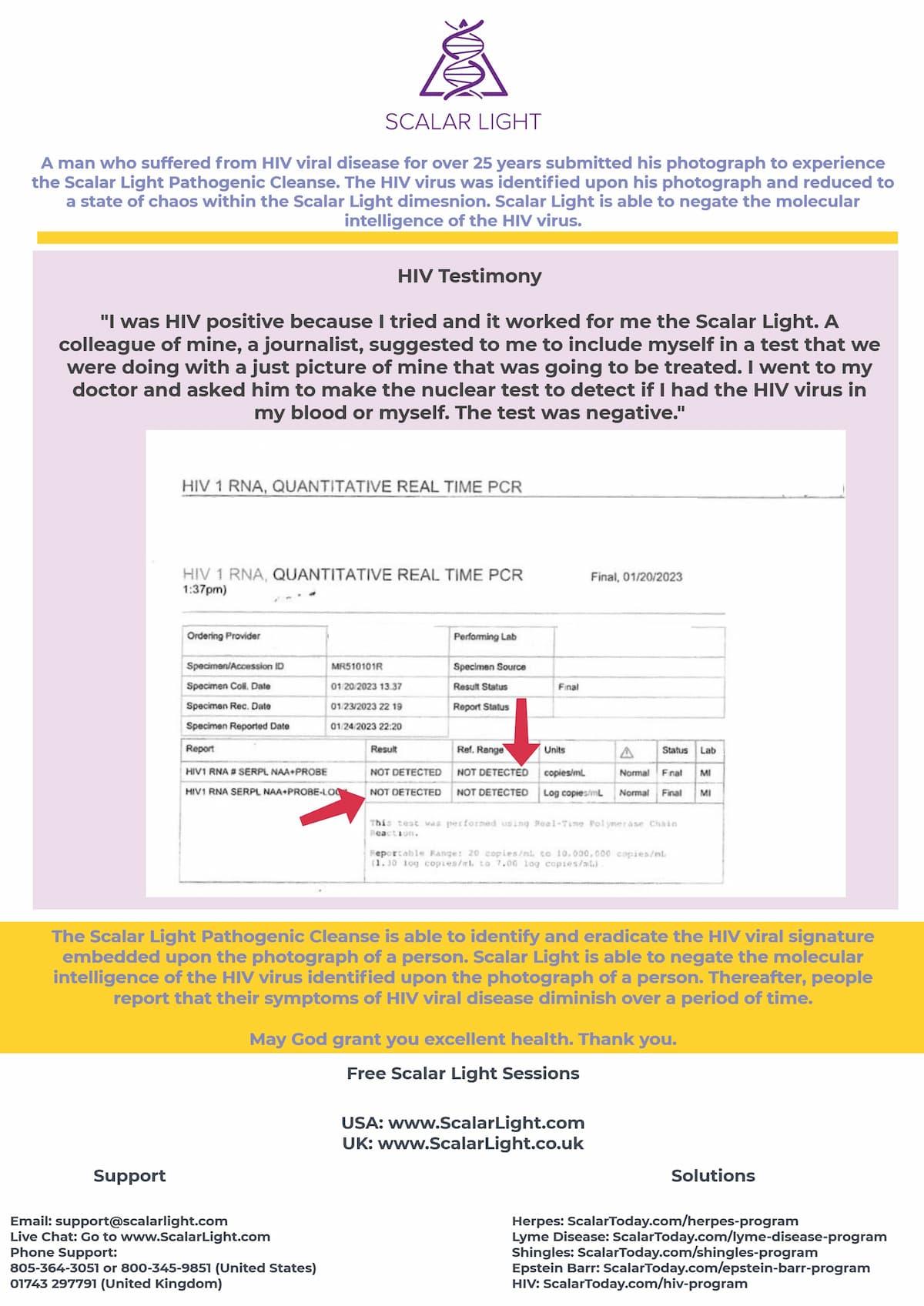 HIV PCR test result